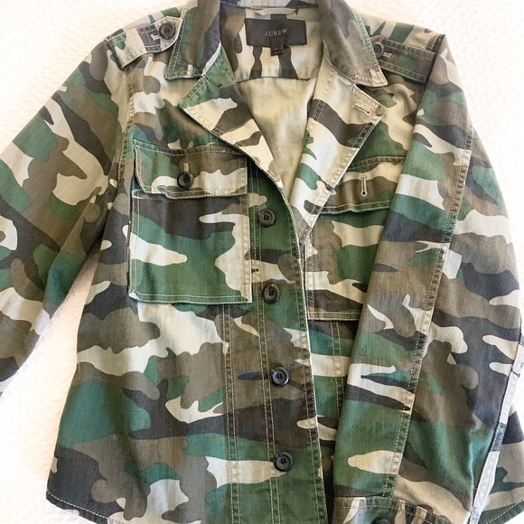 J. Crew Jackets & Blazers - Jcrew Camo Button Up Jacket
